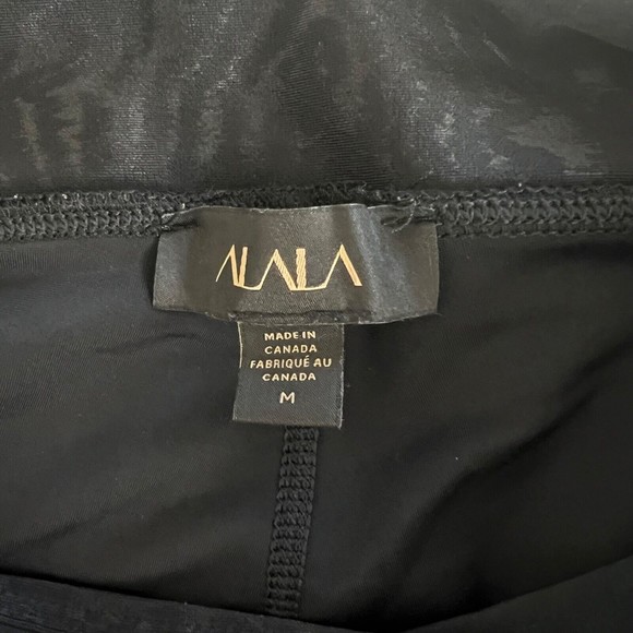 Alala Womens Black Gold Side Pocket Aphrodite Tight Leggings Medium Shiny - Picture 10 of 10